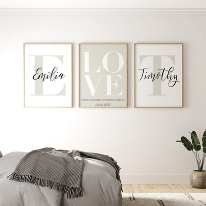 Initial Couple Poster Set
