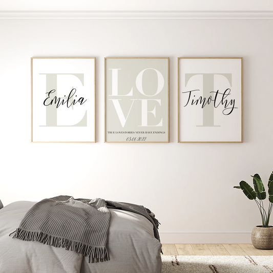 Initial Couple Poster Set