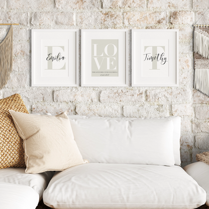 Initial Couple Poster Set