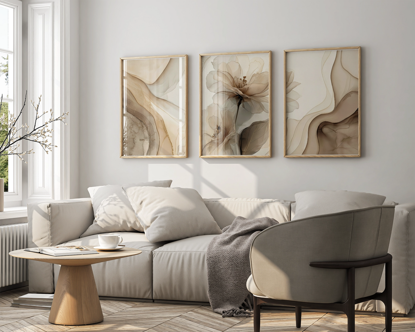 Abstrakte Blüten 3er Set