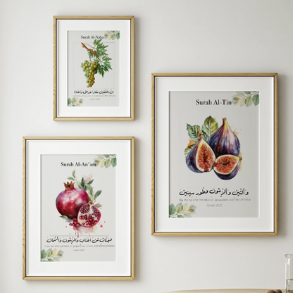 Surah Al-Naba, Al-Anam & Al-Tin Poster