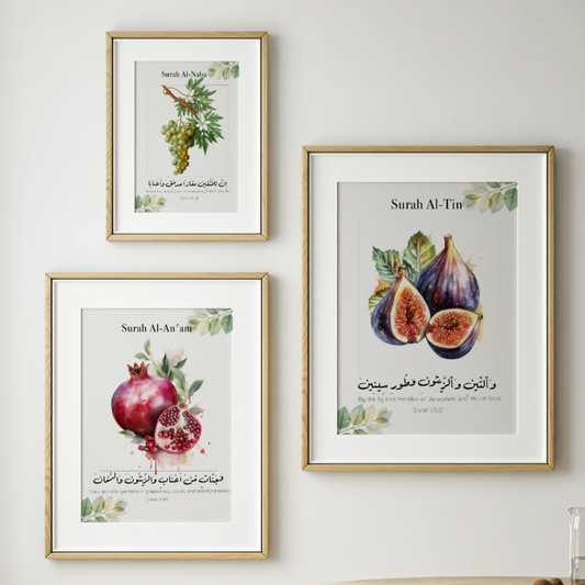 Surah Al-Naba, Al-Anam & Al-Tin Poster