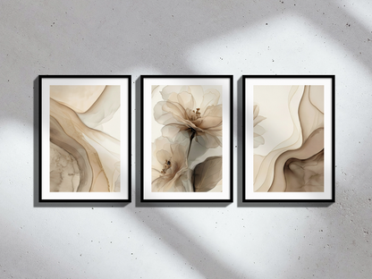 Abstrakte Blüten 3er Set