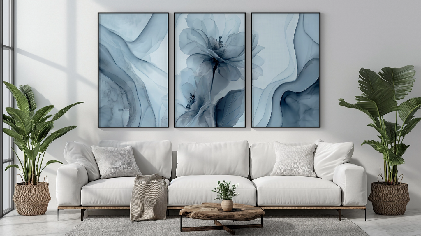Abstrakte Blüten 3er Set
