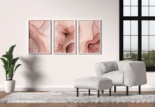Abstrakte Blüten 3er Set